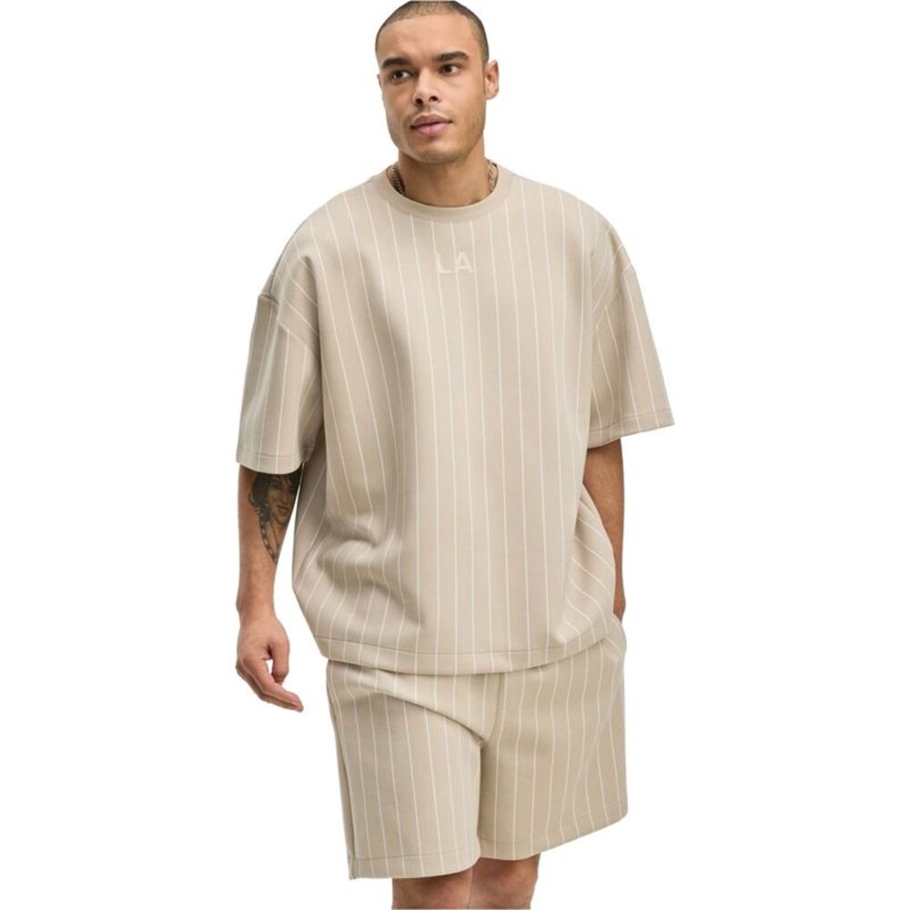 Mode Of One Mens Oversized-Fit Pinstripe Sweatshirt, NWT